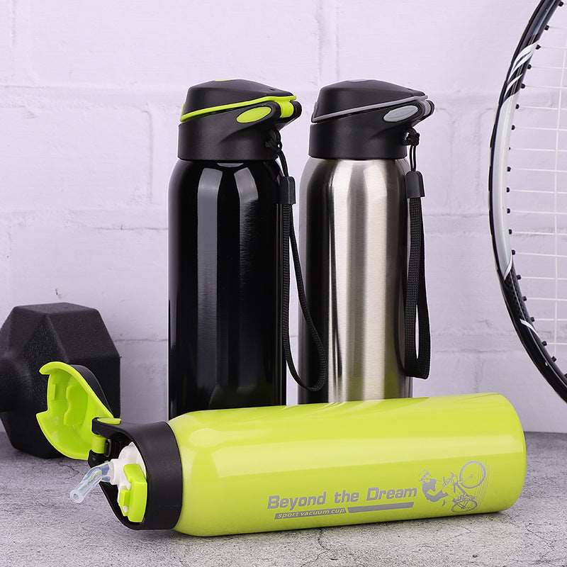 Insulated Sports Water Bottle - Ideal for Biking and Outdoor Activities Product Detail: Name: Heat preservation/Cooling sports kettle Capacity: 500ml Material: Double stainless steel Features: Heat preservation/Cooling Size: 24*6.6cm Applicable Scenes:Onboard/Home use/Travelling 