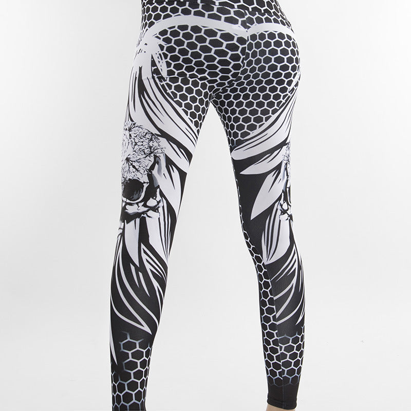 Honeycomb Skull Fitness Legging Gender: Women Item Type: Leggings Waist Type: High Material: Polyester,Acrylic Pattern Type: Print Style: Casual