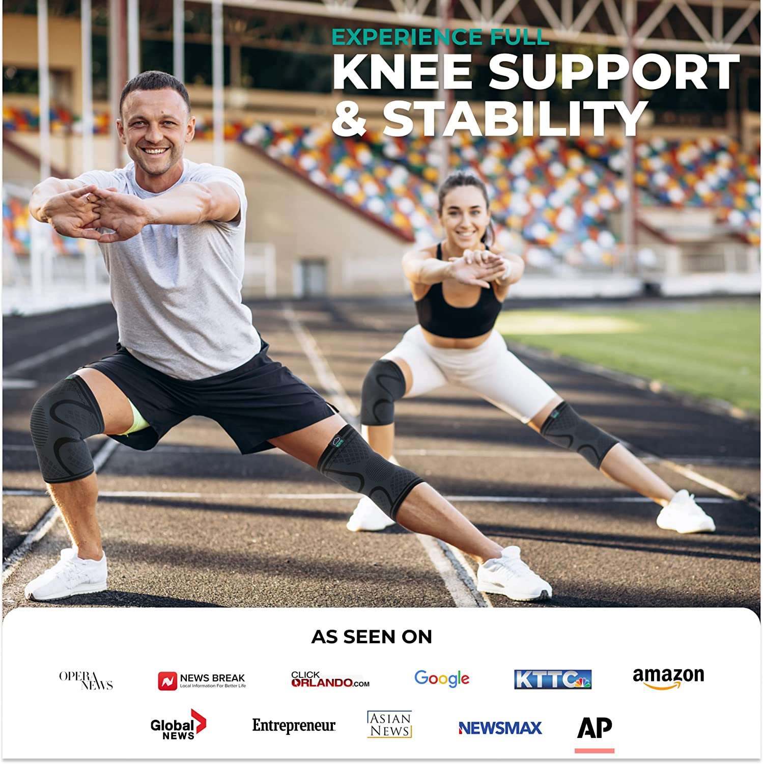 Modvel Knee Braces for Knee Pain Women & Men - 2 Pack Knee Brace for Knee Pain Set, Knee Brace Compression Sleeve, Knee Support for Knee Pain Meniscus Tear, ACL & Arthritis Pain Relief - Knee Sleeves Medium A Black